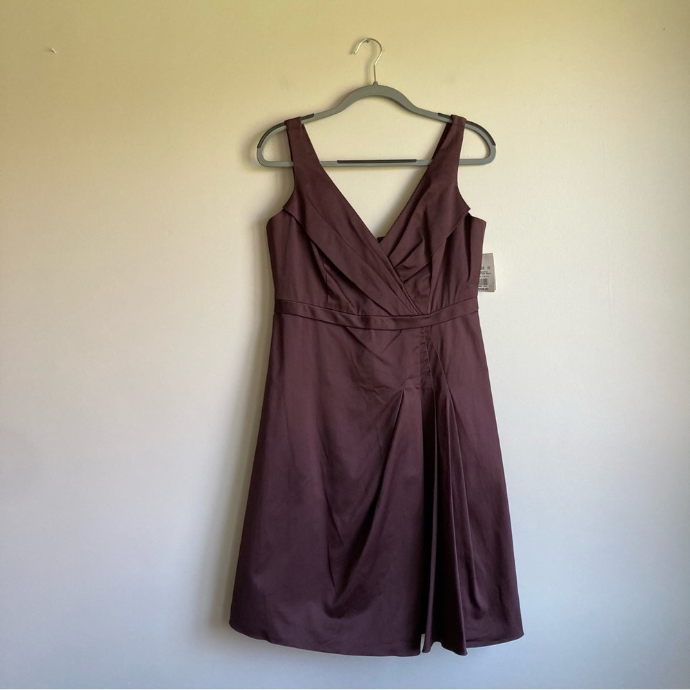 NWT David’s Bridal Brown Short Formal Bridesmaids Dress 10